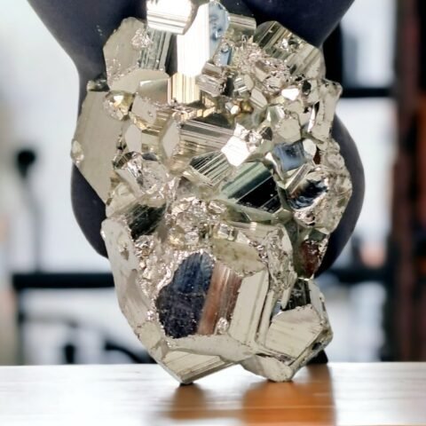Lab Certified AAA Grade Peru Pyrite Orignal Stone Cluster Geodes for Willpower Success Wealth and Abundance 92.46 Grams