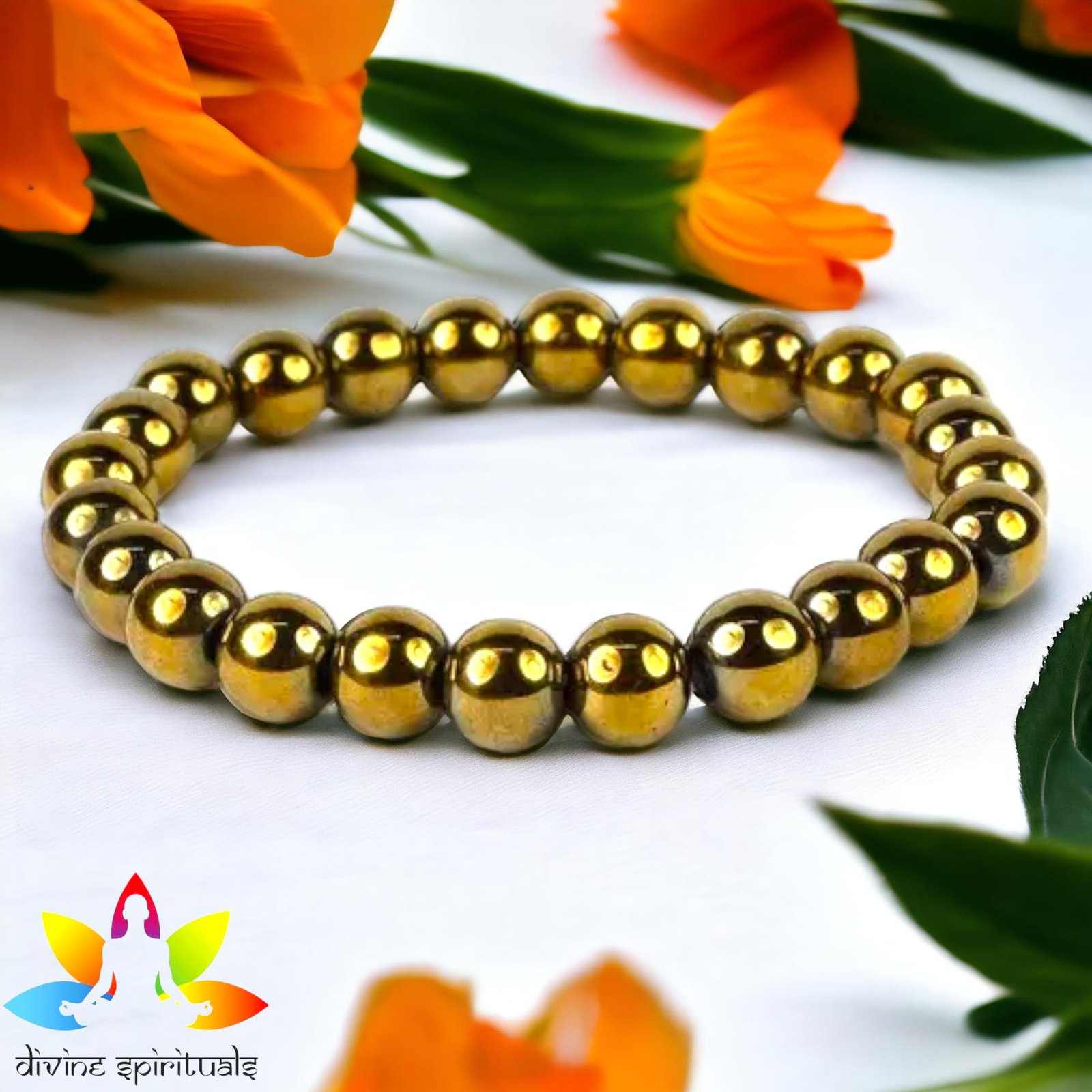 Original Golden Pyrite Bracelet Lab-certified AAA Grade 8mm Bracelet For Prosperity, Manifestation, Healing & Meditation