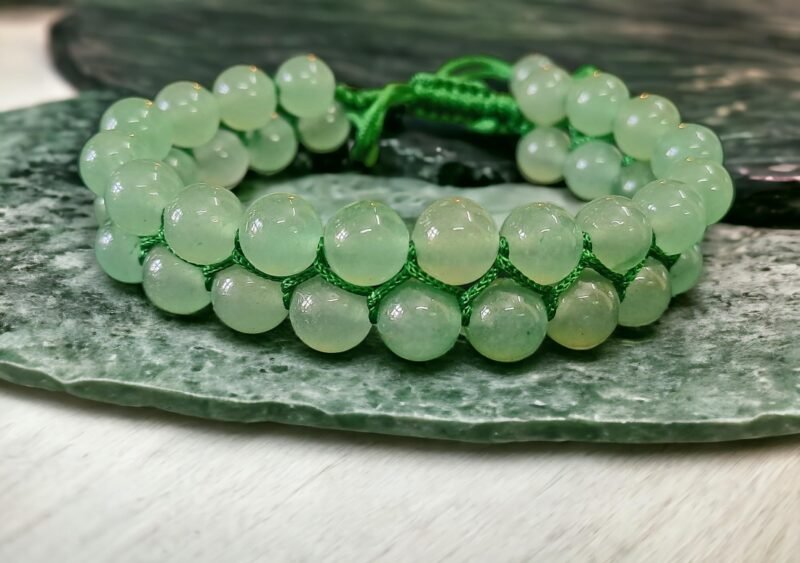 Balance Chakras with Natural Green Aventurine Double Layered Semi Precious, Stone Bracelet, Crystal Stone 8mm Beads Bracelet Round Shape for Reiki Healing and Crystal Healing - Image 4