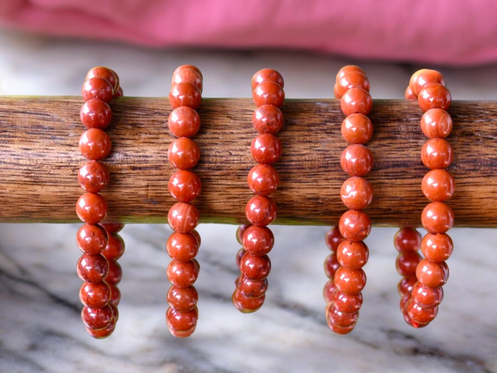 Natural Red Jasper Bracelet Lab-Certified AAA Grade 8mm Stretchable Original Unisex Bracelet for Root Chakra, Strength, Manifestation & Grounding Energy