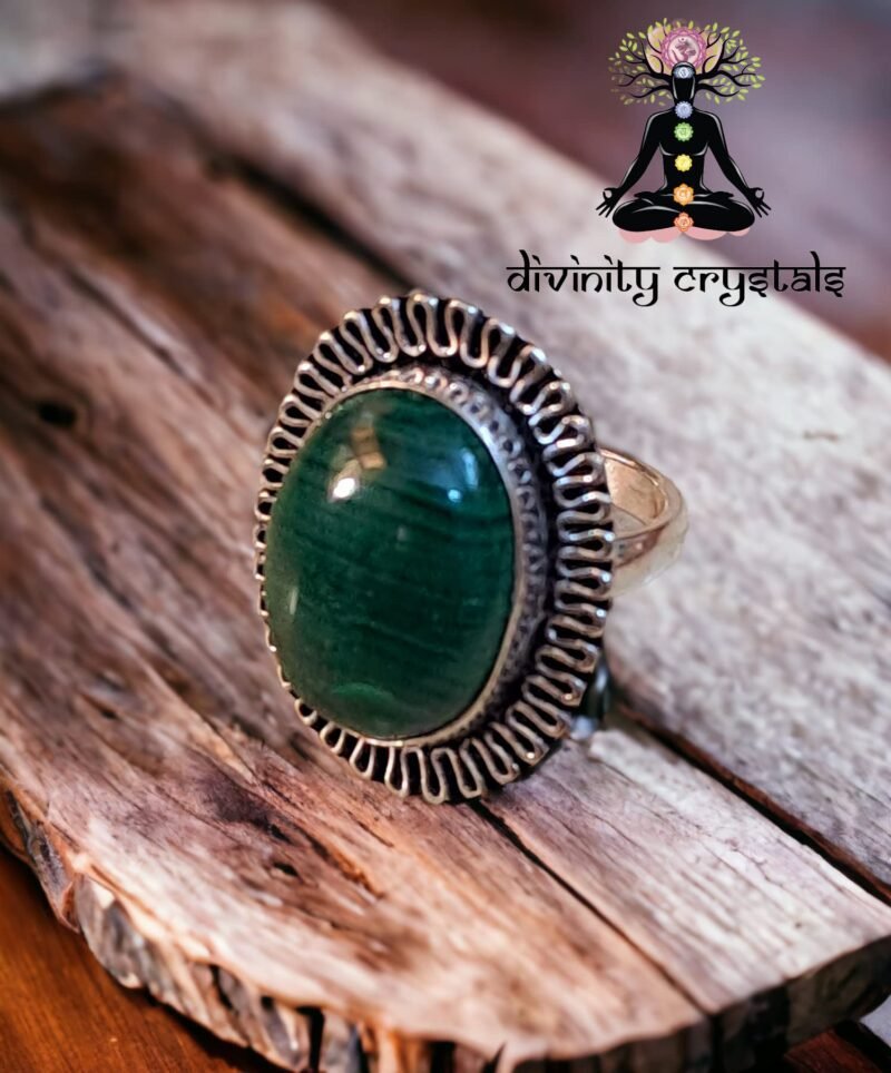 Divinity Certified Malachite Adjustable Crystal Ring for Love - The Gaurdian of Heart Unisex Ring - Image 2