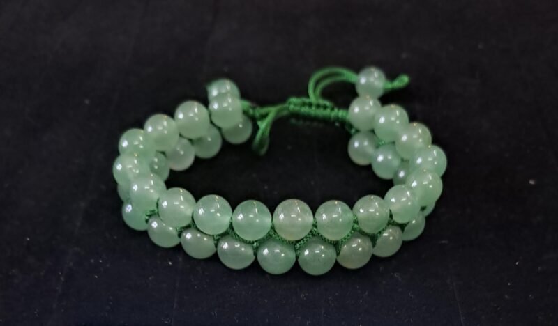 Balance Chakras with Natural Green Aventurine Double Layered Semi Precious, Stone Bracelet, Crystal Stone 8mm Beads Bracelet Round Shape for Reiki Healing and Crystal Healing - Image 2