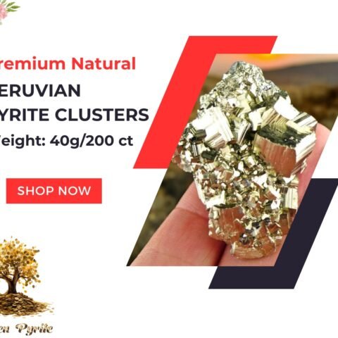 Golden Pyrite Natural Premium Pyrite Cluster Original Certified Peruvian Pyrite Crystal For Manifestation, Prosperity & Abundance approx. 40g/200 ct