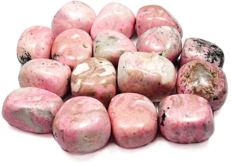 Natural AAA Grade Rhodochrosite Tumble Pebbles Stones for Reiki Healing Home Decoration and Vastu Correction Love Relationship and Financial Abundance, Wealth, Will Power and Prosperity (Rhodochrosite)