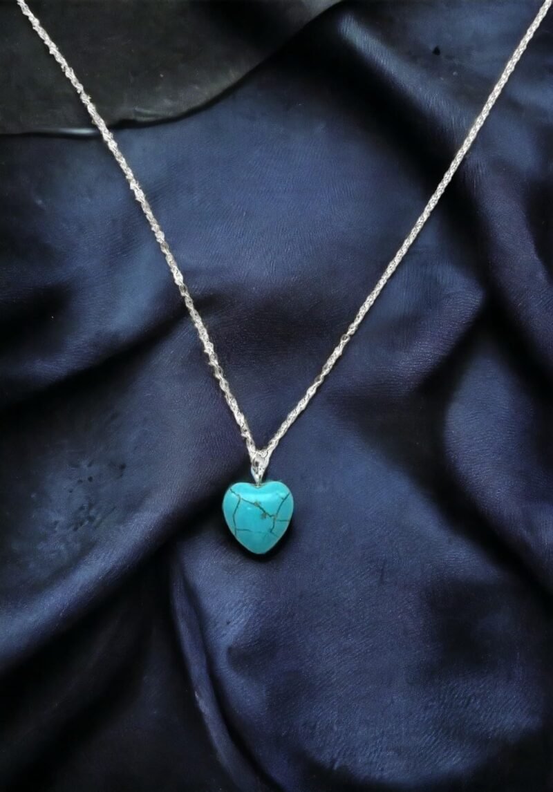 Divine Turquoise Love Heart Necklace, Boho Jewellery, Dainty Gemstone Necklace, Heart Necklace, Turquoise Jewellery