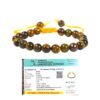 Natural Tiger Eye Thread Bracelet Lab Certified AAA Grade 8mm Adjustable Thread Macrame Unisex Real Crystal Bracelet For Abundance, Manifestation & Solar Plexus Chakra