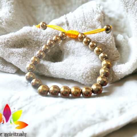 Lab Certified AAA Quality Golden Pyrite Bracelet 8mm Adjustable Thread Bracelet Money Magnet For Men & Women For Prosperity, Abundance & Manifestation