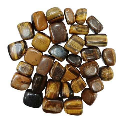 Divinity Healing Crystals Natural Tumble Stone Crystal Tumble Stone Crystals Gemstones Tumbled Pebble Stones for Reiki Healing ( Tiger Eye Tumbled Stone ) Value Pack Of 2