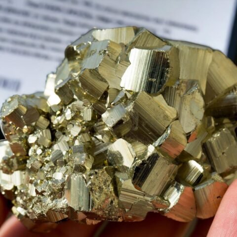 Peruvian Pyrite Stone Original Cluster - High Energy Natural Iron Pyrite Rock Geode for Increased Willpower and Manifestation Stone For Attracting Wealth & Abundance (60 Grams Approx.)