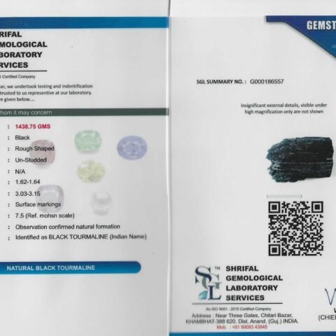 Divinity Big Black Tourmaline Natural and Pure Stone 1418 Grams Big Rock Lab Certified for protection against negative influences