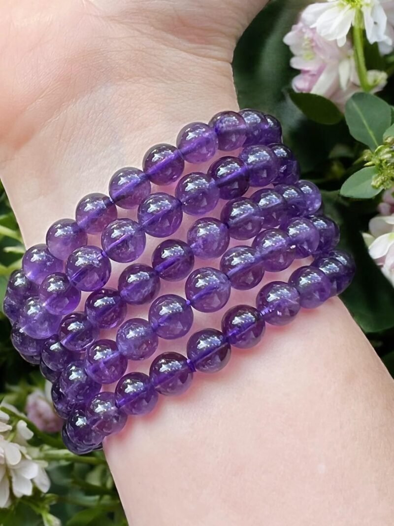 Natural Amethyst Bracelet Lab-Certified AAA Grade 8mm Thread Macrame Adjustable Original Unisex Crystal Bracelet For Luck, Manifestation & Prosperity - Image 6