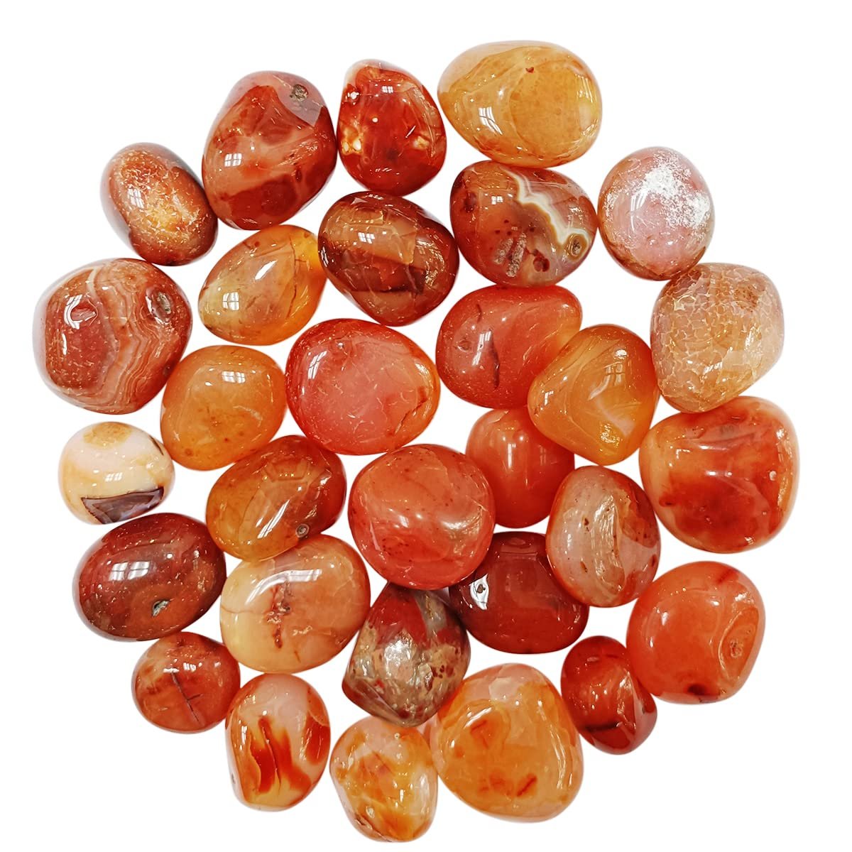 Divinity Healing Crystals Natural Tumble Stone Crystal Tumble Stone Crystals Gemstones Tumbled Pebble Stones for Reiki Healing ( Red Carnelian Tumbled Stone ) Value Pack Of 2