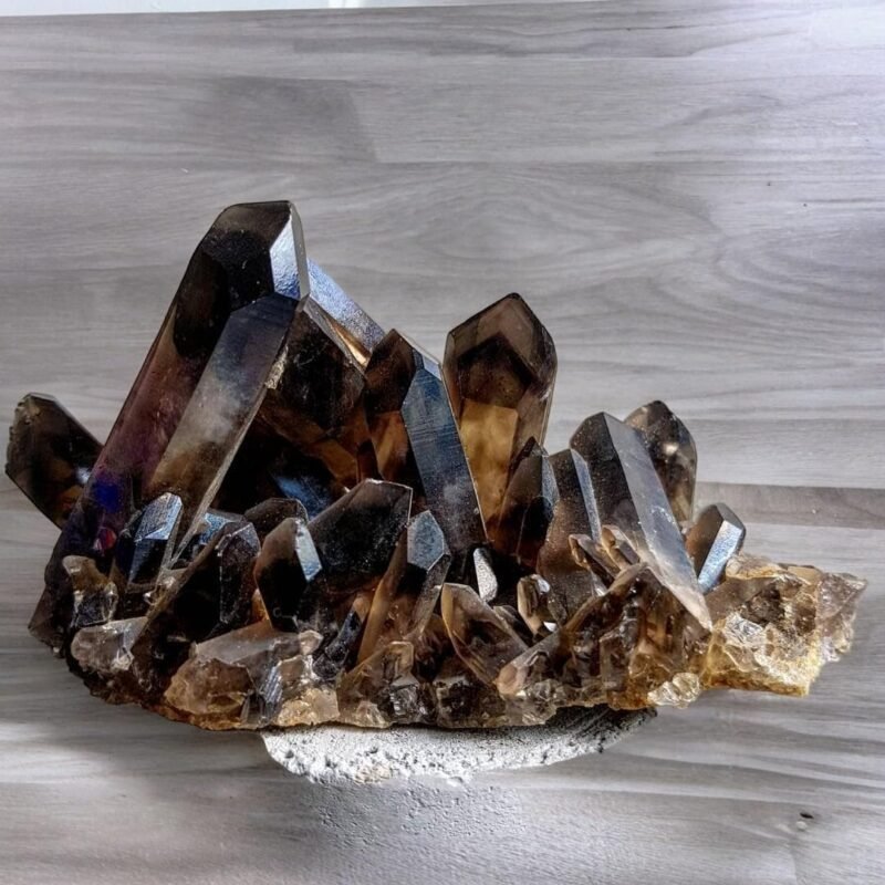 Smoky Quartz Stone Cluster from Brazil - Original Lab Certified Natural Cluster Stone for Reiki Healing, Aura Cleaning, Vaastu, Meditation and to Remove Negative Energy (85 to 500 Grams Clusters)
