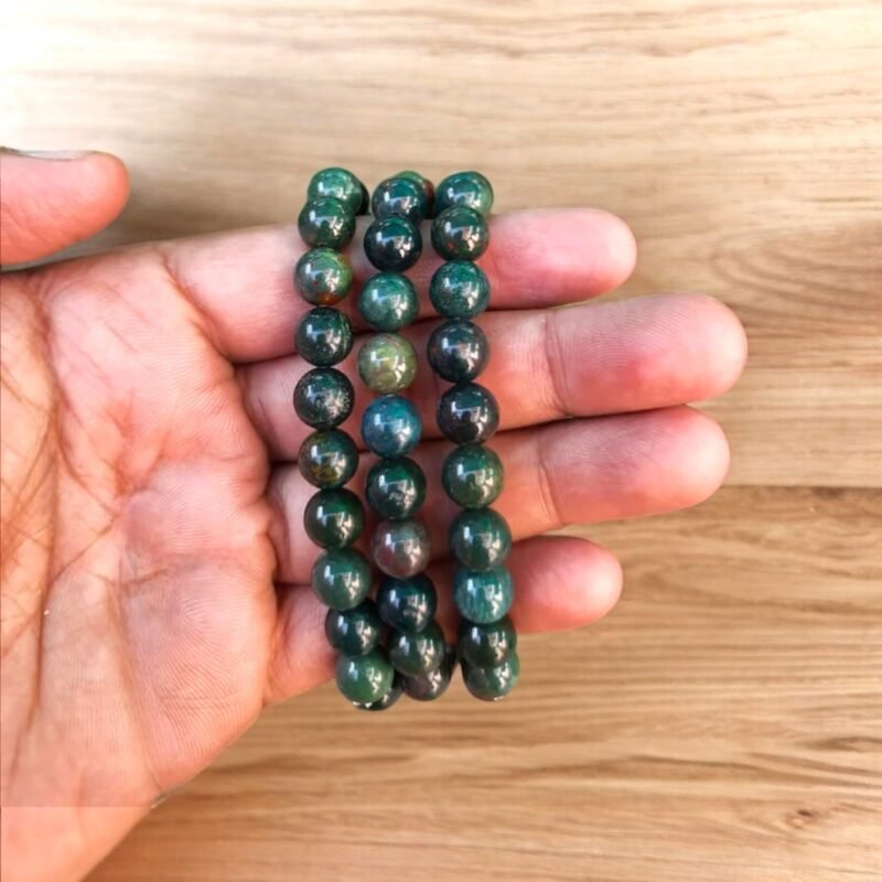 Natural Bloodstone Bracelet Lab-Certified AAA Grade 8mm Stretchable Original Unisex Bracelet For Root and Heart Chakras, Protection, Grounding & Healing - Image 3