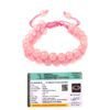 Natural Rose Quartz Bracelet Double-layered Macrame Adjustable 8mm Lab-Certified Unisex Real Crystal 'Stone of Love' Bracelet For Love, Heart Chakra & Peace