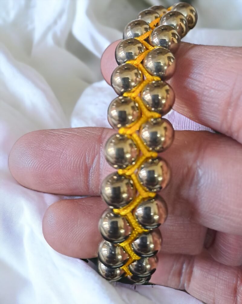 Balance Chakras with Natural Golden Pyrite Double Layered Semi Precious, Stone Bracelet, Crystal Stone 8mm Beads Bracelet Round Shape for Reiki Healing and Crystal Healing - Image 5