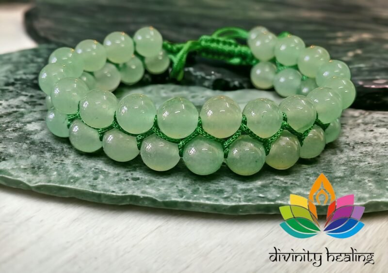 Balance Chakras with Natural Green Aventurine Double Layered Semi Precious, Stone Bracelet, Crystal Stone 8mm Beads Bracelet Round Shape for Reiki Healing and Crystal Healing - Image 5