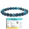 Lab Certified AAA Grade Natural Apatite Bracelet 8mm Strechable Original Real Crystal Unisex Bracelet For Clarity, Creativity and Chakra Alignment