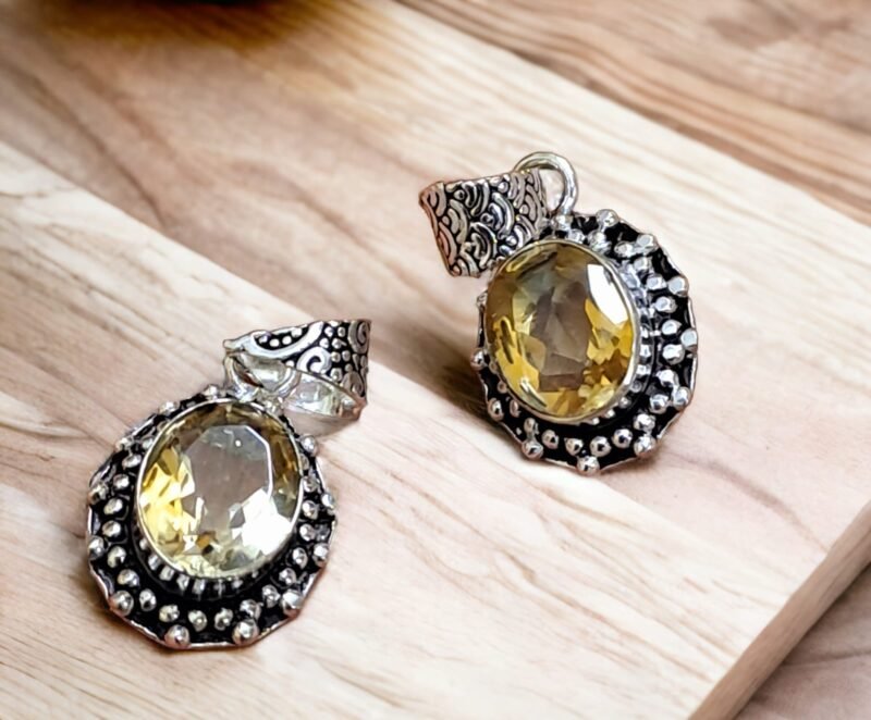 Citrine Certified Elegant Pendant for Prosperity Abundance Wealth and Good Luck