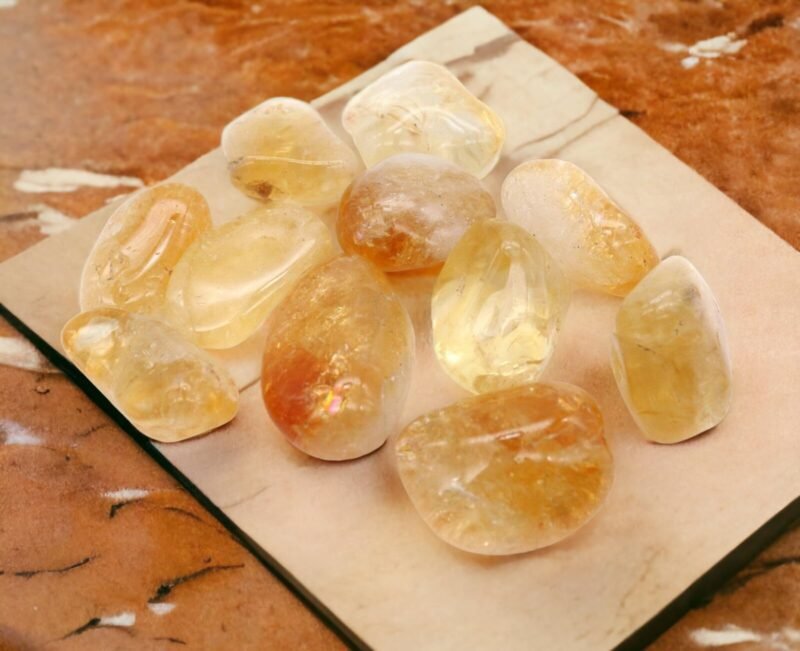 Natural Citrine Tumbled AAA+ Stone Pebbles | Tumbles for Reiki Healing Crystal Aura Chakra Vastu Fengshui Prosperity and Abundance (50 Grams)