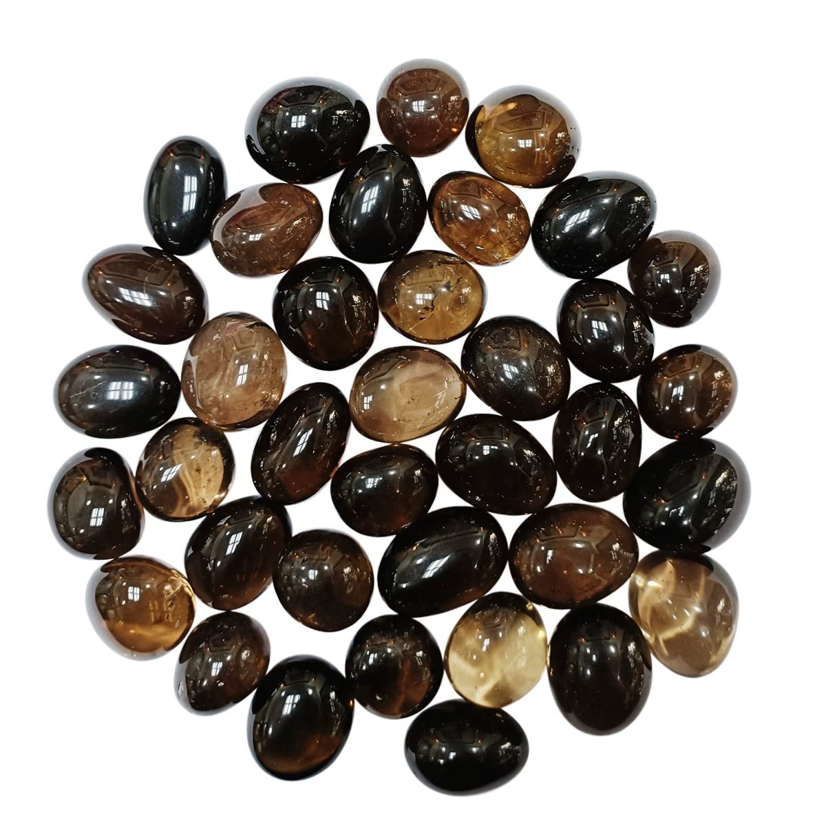 Divinity Healing Crystals Natural Tumble Stone Crystal Tumble Stone Crystals Gemstones Tumbled Pebble Stones for Reiki Healing ( Smokey Quartz Tumbled Stone ) Value Pack Of 2