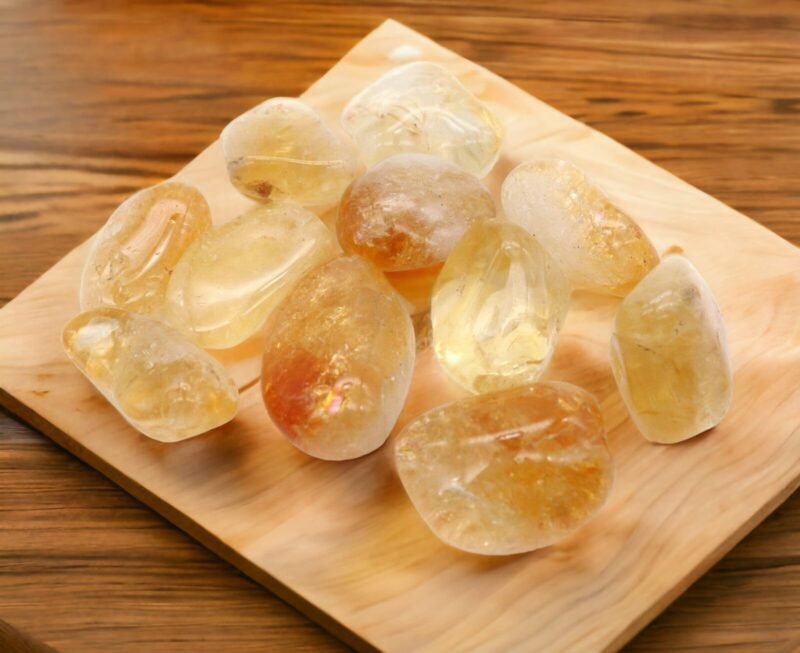 Natural Citrine Tumbled AAA+ Stone Pebbles | Tumbles for Reiki Healing Crystal Aura Chakra Vastu Fengshui Prosperity and Abundance (50 Grams)