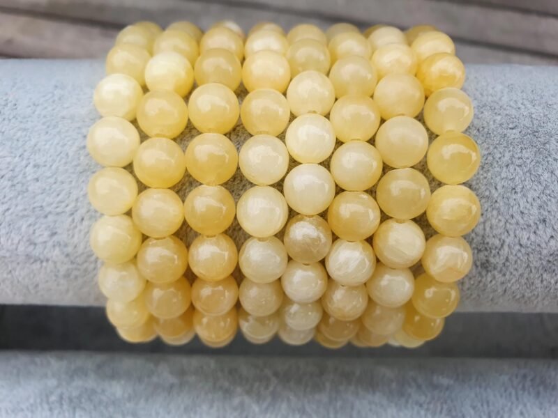 Yellow Calcite Natural Crystal Bracelet Lab Certified 8 mm Semi Precious Gemstone Unisex AAA Grade Premium Stretchable Band Bracelet for Healing Meditation and Manifestation - Image 4