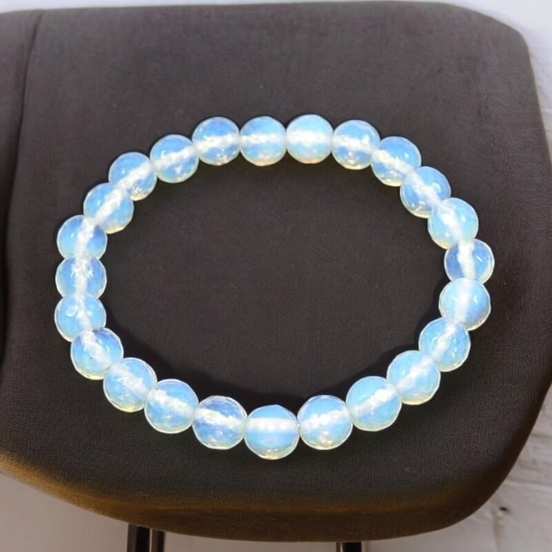 Opalite (Sea Opal Tiffany Stone) Bracelet Lab-Certified AAA Grade 8mm Stretchable Original Unisex Bracelet For Crown Chakra, Intuition, Inner Peace, Balance & Manifestation