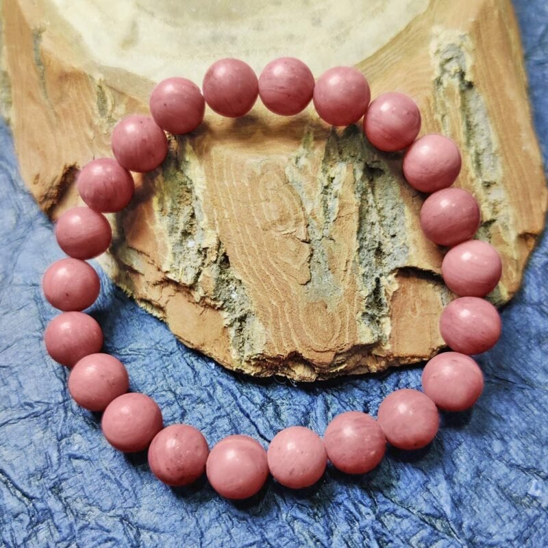 Natural Real Crystal Certified 8 mm Bracelet for Men and Women for Good Luck, Love, Abundance, Healing and Meditation (Natural Pink Rhodonite Bracelet)