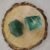 Green Aventurine and Aqua Marine Obsidian AAA Grade Raw Natural Crystal Combo with Wooden Natural Bark Coaster for Healing, Meditation and Manifestation