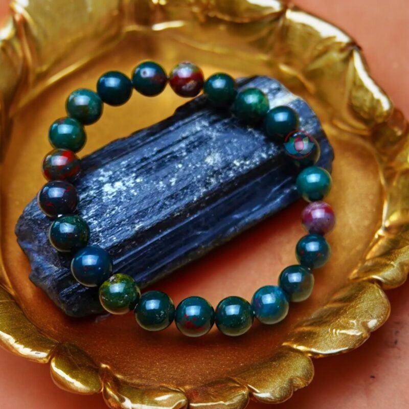 Natural Bloodstone Bracelet Lab-Certified AAA Grade 8mm Stretchable Original Unisex Bracelet For Root and Heart Chakras, Protection, Grounding & Healing - Image 7