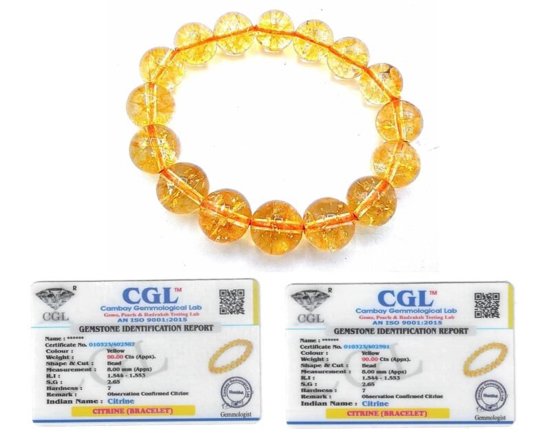 Divinity Natural Pure Citrine Certified Unisex Bracelets Super AAA Quality for Healing Meditation Success and Abundance - Image 5