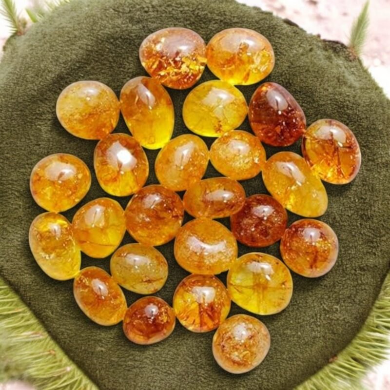 Natural Citrine Tumble Premium AAA Grade Original Crystal for Luck, Prosperity, Abundance for Meditation, Yoga, Healing (Pack of Two Beautiful Tumbles)
