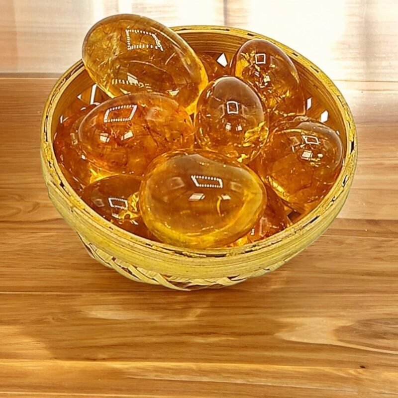 Natural Citrine Tumble Premium AAA Grade Original Crystal for Luck, Prosperity, Abundance for Meditation, Yoga, Healing (Pack of Two Beautiful Tumbles)