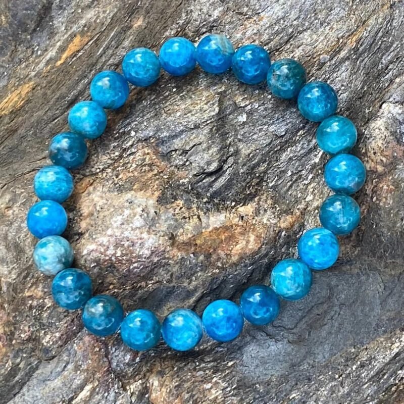 Divinity Apatite Natural Pure Certified 8mm Unisex Bracelet Super AAA Quality for Healing Meditation Success and Abundance (Apatite Bracelet)