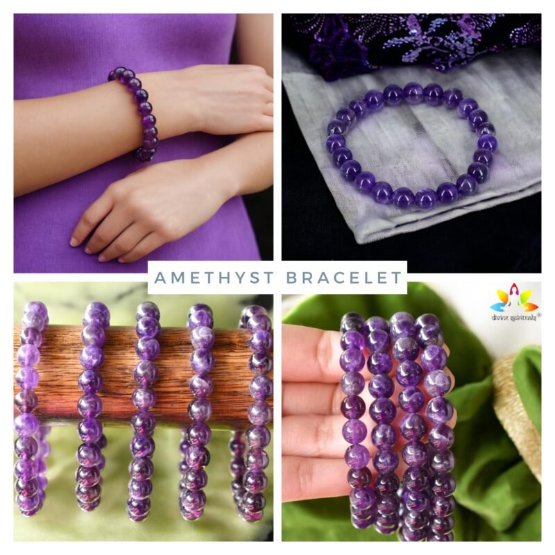 Natural Amethyst Bracelet AAA Grade Certified 8mm Round Unisex Real Crystal Bracelet for Inner Peace, Healing, & Protection - Image 5