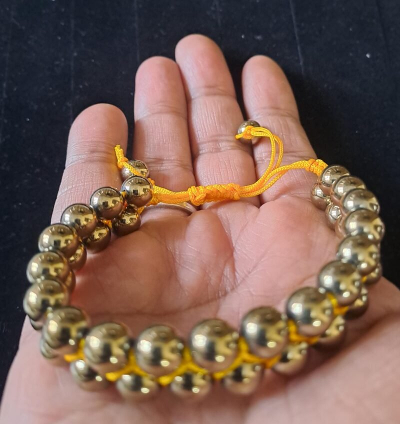 Balance Chakras with Natural Golden Pyrite Double Layered Semi Precious, Stone Bracelet, Crystal Stone 8mm Beads Bracelet Round Shape for Reiki Healing and Crystal Healing - Image 4