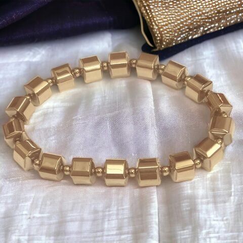 Divine Spirituals Golden Pyrite Certified Damru Shaped Beads Bracelet for Men and Women - Money Magnet Bracelet for Financial Abundance, Prosperity and Business Success