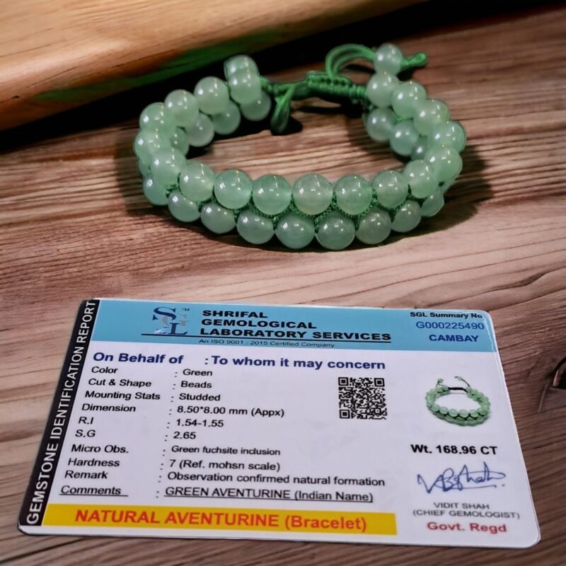 Balance Chakras with Natural Green Aventurine Double Layered Semi Precious, Stone Bracelet, Crystal Stone 8mm Beads Bracelet Round Shape for Reiki Healing and Crystal Healing - Image 3