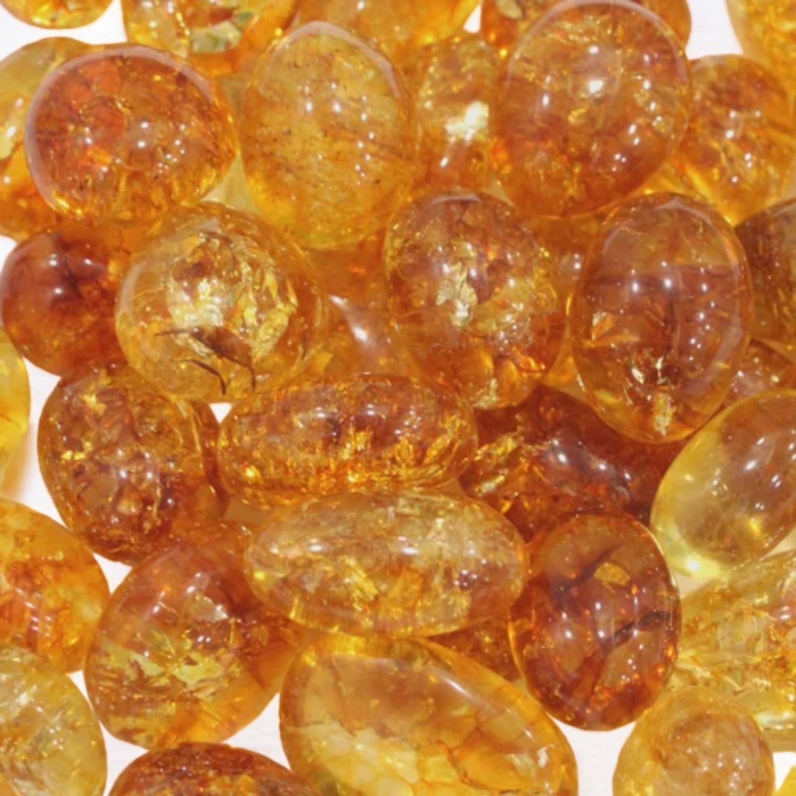 Natural Citrine Tumble Premium AAA Grade Original Crystal for Luck, Prosperity, Abundance for Meditation, Yoga, Healing (Pack of Four Tumbles)
