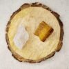 Clear Quartz and Tiger Eye AAA Grade Raw Natural Crystal Combo with Wooden Natural Bark Coaster for Healing, Meditation and Manifestation