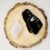 Clear Quartz and Black Obsidian AAA Grade Raw Natural Crystal Combo with Wooden Natural Bark Coaster for Healing, Meditation and Manifestation