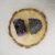 Hematite and Amethyst AAA Grade Raw Natural Crystal Combo with Wooden Natural Bark Coaster for Healing, Meditation and Manifestation