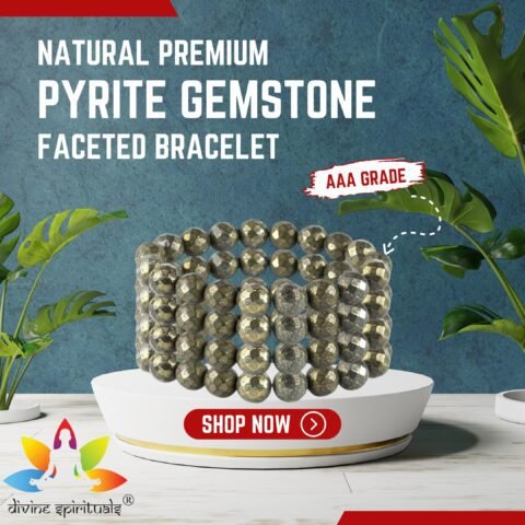 Natural Pyrite Bracelet AAA Grade Lab-Certified Original Stretchable 10mm Diamond-cut Faceted Real Crystal Unisex Bracelet For Prosperity, Abundance & Manifestation