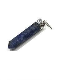 Divine Spirituals Original Sodalite Pencil Certified Unisex Locket Pendant with Chain for Enhancing Communication and Healing Meditation Crystal Jewelry Abundance Stones 2