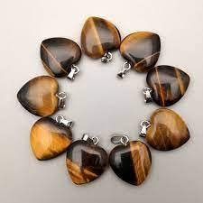 Divine Spirituals Healing Crystals Original Tiger Eye Stone Heart Shaped Unisex Pendant to Harness Courage and Strength & Release Hesitation Crystal Jewelry Abundance Stones 2