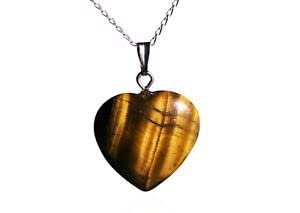 Divine Spirituals Original Tiger Eye Stone Heart Shaped Unisex Pendant to Harness Courage and Strength & Release Hesitation Crystal Jewelry Abundance Stones 2