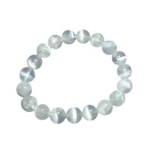 AAA Grade Selenite Bracelet – 10mm Healing Crystals, Signature Products Healing Crystals, Round, Selenite Bracelet, Natural Gemstone, Selenite