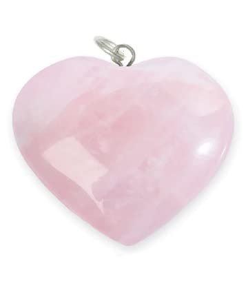Divine Spirituals Natural Pink Rose Quartz Heart Shape Pendant for Love, Romance & Marriage Luck Crystal Jewelry Abundance Stones