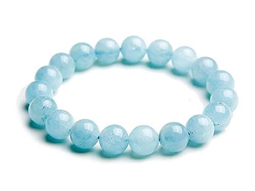 Divine Spirituals Aquamarine Natural Bracelet Natural Pure Certified For Men and Women Adjustable 8mm Lab Certified Gemstone For Men and Women Bracelet for Healing Meditation Success and Abundance Chakra Healing Bracelets Abundance Stones 2